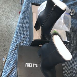 PLT black leather boots